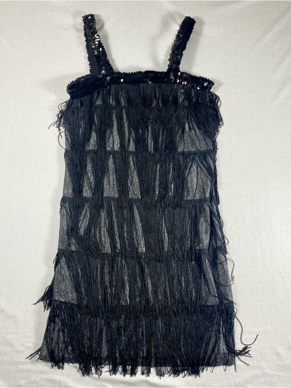 Amscan Women’s Flapper Costume Black Fringe Sequined Dress Adult Small 20s